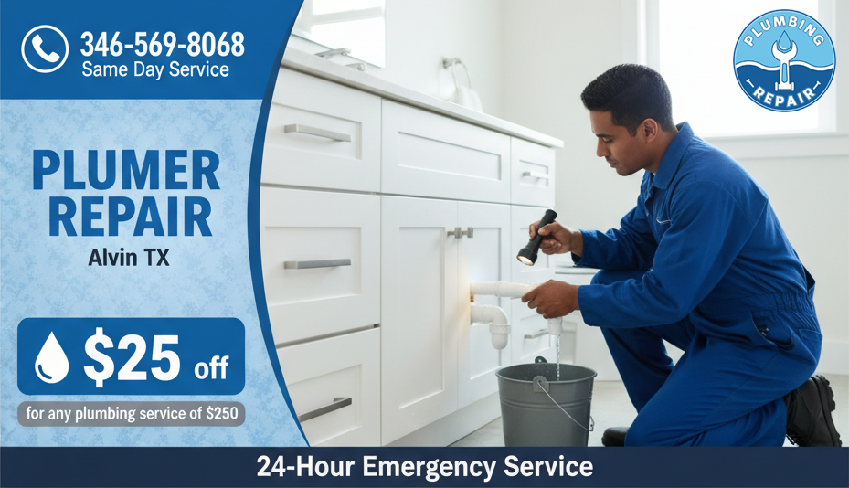 Plumbing Repair Discount Coupon Alvin TX - Save on Services